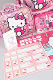 LİSANSLI HELLO KITTY OKUL,BESLENME VE KALEM ÇANTASI İLE BESLENME KABI,MATARA KIRTASİYE OKUL SETİ