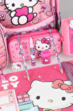 LİSANSLI HELLO KITTY OKUL,BESLENME VE KALEM ÇANTASI İLE BESLENME KABI,MATARA KIRTASİYE OKUL SETİ