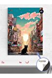 Tokyolu Kedi Manga Anime Poster - Afiş - Dekoratif Duvar Posteri