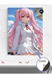 Pembe Saçlı Anime Kızı Manga Anime Poster - Afiş - Dekoratif Duvar Posteri