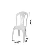 Omnipazar MT-GF193 Foglia Plastik Bahçe Balkon Sandalye 4'lü Set 