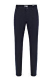 Lacivert Regular Armürlü Pantolon