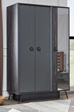Black New Genç Odası - 3 Kapılı Dolap, Karyola, Komodin