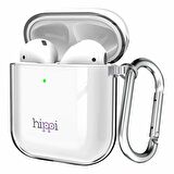 Hippi Airpods 2 Uyumlu Şeffaf Silikonlu  Askılı Kılıf