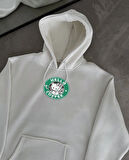 MDB Üç İplik Penye Uzun Kol Kapşonlu weathirt  Beyaz