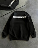 MDB Kışlık Bisiklet Yaka Oversize Baskılı weathirt  iyah