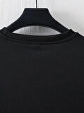 MDB Baskılı Oversize Bisiklet Yaka Tshirt  iyah