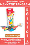 Eğitici Görsel Algı El-Göz Koordinasyonu Yaratıcılık Gelişimi 3 Zorluk Seviyeli MANYETİK TANGRAM
