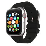 Apple Watch Ultra 49mm Uyumlu Kordon Delikli Tasarım Silikon Siyah