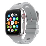 Apple Watch Ultra 49mm Uyumlu Kordon Delikli Tasarım Silikon Gri