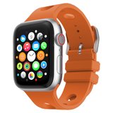 Apple Watch 38mm Uyumlu Kordon Delikli Tasarım Silikon Turuncu