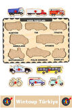 Premium Eğlenceli Eğitici Görsel Algı Problem Çözme Becerisi Çocuk Puzzle KARA TAŞITLARI
