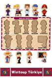Premium Eğlenceli Eğitici Görsel Algı Problem Çözme Becerisi Çocuk Puzzle MESLEKLER