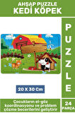 Premium Eğlenceli Eğitici Görsel Algı Problem Çözme Becerisi Çocuk Puzzle 24 Parça KEDİ KÖPEK