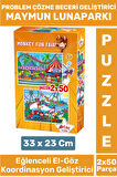 Premium Eğlenceli El Göz Koordinasyon Beceri Geliştirici Çocuk 2X50 Parça PUZZLE MAYMUN LUNAPARKI