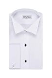 Süvari Erkek Beyaz Ata Yaka Slim Fit Gömlek