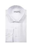 Süvari Slim Fit Armür Desenli Beyaz Erkek Gömlek