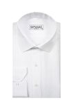 Süvari Slim Fit Armür Desenli Beyaz Erkek Gömlek