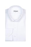 Süvari Slim Fit Filafil Beyaz Erkek Gömlek