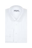 Süvari Slim Fit Armür Desenli Beyaz Erkek Gömlek