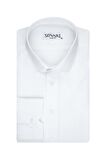 Süvari Slim Fit Filafil Beyaz Erkek Gömlek