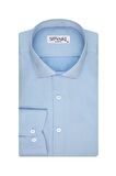 Süvari Slim Fit Armür Desenli Açık Mavi Erkek Gömlek