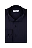 Süvari Slim Fit Armür Desenli Soluk Mavi Erkek Gömlek