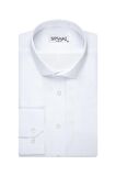Süvari Slim Fit Armür Desenli Beyaz Erkek Gömlek