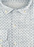 Süvari Slim Fit Desenli Kısa Kollu Kahverengi Erkek Gömlek