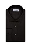 Süvari Slim Fit Armürlü Siyah Erkek Gömlek