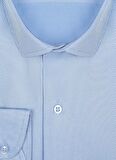 Süvari Slim Fit Klasik Yaka Armürlü Mavi Erkek Gömlek GM2024700278