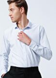 Süvari Slim Fit Klasik Yaka Düz Mavi Erkek Gömlek GM1007100442