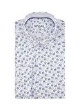 Süvari Slim Fit Baskılı Uzun Kol Lacivert Erkek Gömlek