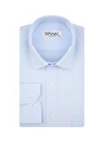 Süvari Gm2025000183 Klasik Yaka Regular Fit Armürlü Mavi Erkek Gömlek