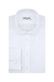 Süvari Slim Fit Armür Desenli Beyaz Erkek Gömlek