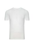 Süvari Slim Fit Waffle Desenli O Yaka Beyaz Tshirt