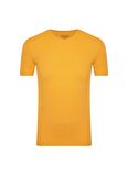 Süvari Slim Fit Waffle Desenli O Yaka Sarı Tshirt