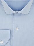 Süvari Slim Fit Armür Desenli Açık Mavi Erkek Gömlek