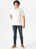 Süvari Polo Yaka Armürlü Beyaz Erkek T-Shirt Ts1014000235
