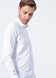 Süvari Slim Fit Klasik Yaka Düz Beyaz Erkek Gömlek GM1007100465