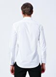 Süvari Slim Fit Klasik Yaka Düz Beyaz Erkek Gömlek GM1007100465