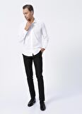 Süvari Slim Fit Klasik Yaka Düz Beyaz Erkek Gömlek GM1007100465