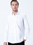 Süvari Regular Fit Klasik Yaka Düz Beyaz Erkek Gömlek GM1001400229
