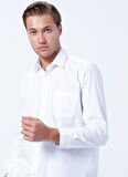 Süvari Regular Fit Klasik Yaka Düz Beyaz Erkek Gömlek GM1001400229