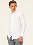 Süvari Slim Fit Klasik Yaka Düz Beyaz Erkek Gömlek GM1007100473
