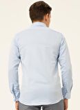 Süvari Slim Fit Klasik Yaka Armürlü Lacivert Erkek Gömlek GM2024700335