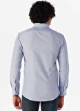 Süvari Slim Fit Klasik Yaka Düz Mavi Erkek Gömlek GM1007100488