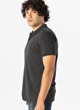 Süvari Polo Yaka Armürlü Siyah Erkek T-Shirt Ts1014000267