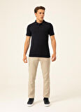 Süvari Polo Yaka Armürlü Lacivert Erkek T-Shirt TS1014000268