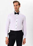Süvari Slim Fit Ata Yaka Düz Siyah Erkek Gömlek GM3000900260